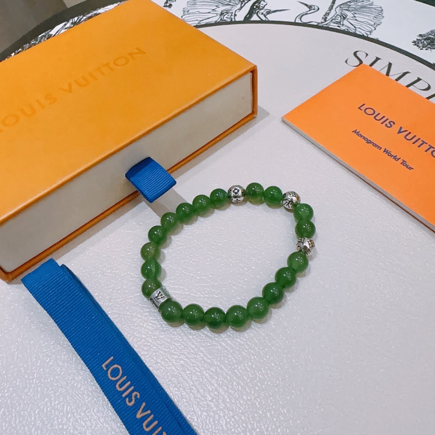 Louis Vuitton Green Beaded Bracelet